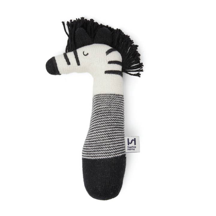 Sophie Home Ltd - Wholesale Handheld Rattle - Baby - Cotton Knit Baby Rattle Toy - Zebra