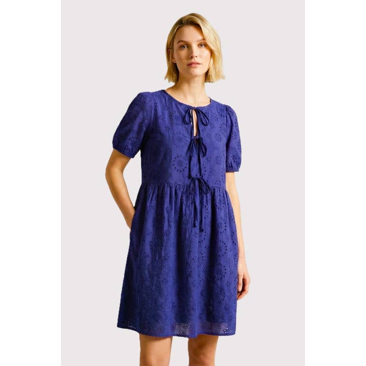 BOW TIES FRONT EYELET DRESS for wholesale by STACCATO