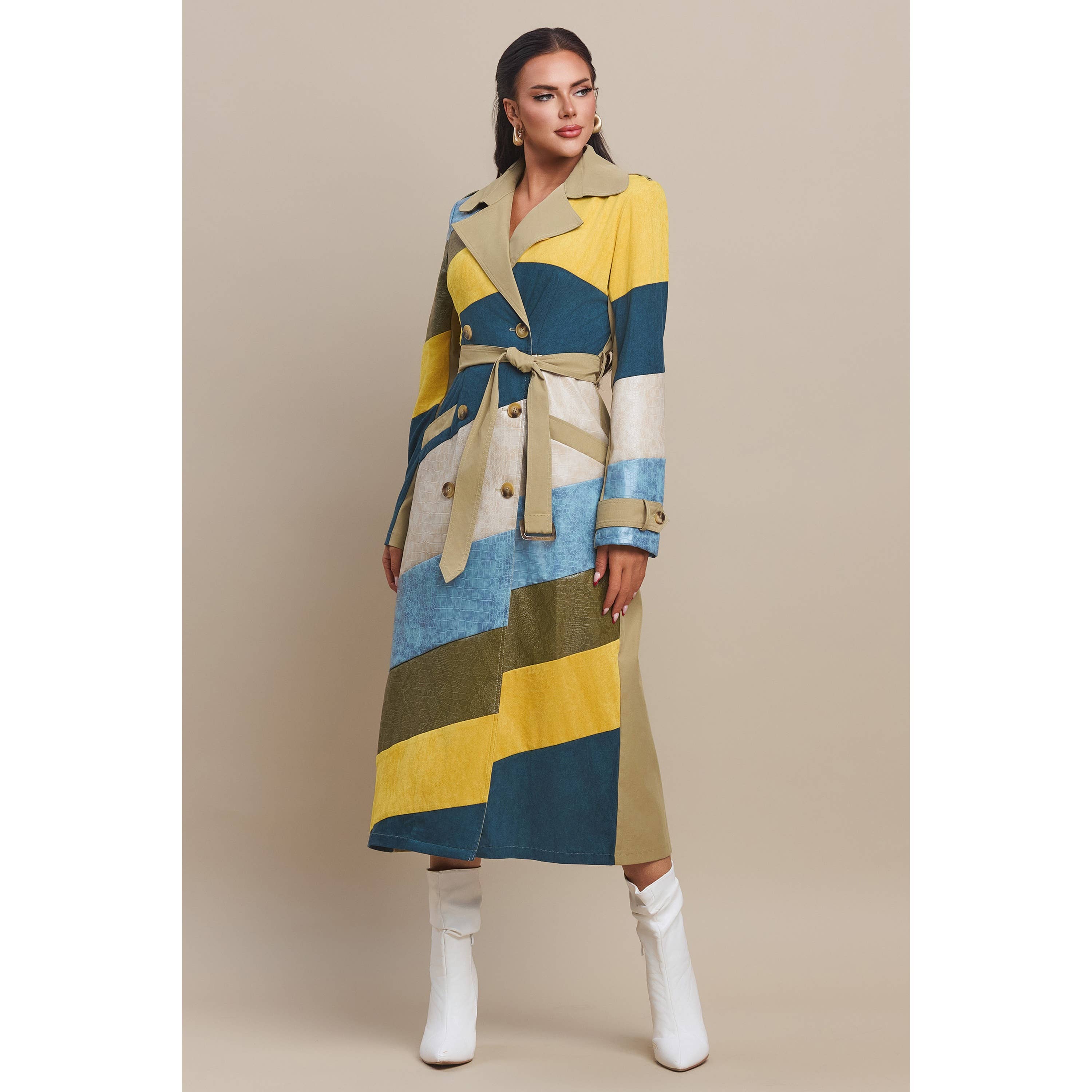 The Sang – wholesale Jacka - Dam – Läderrock med mocka i färgblock13