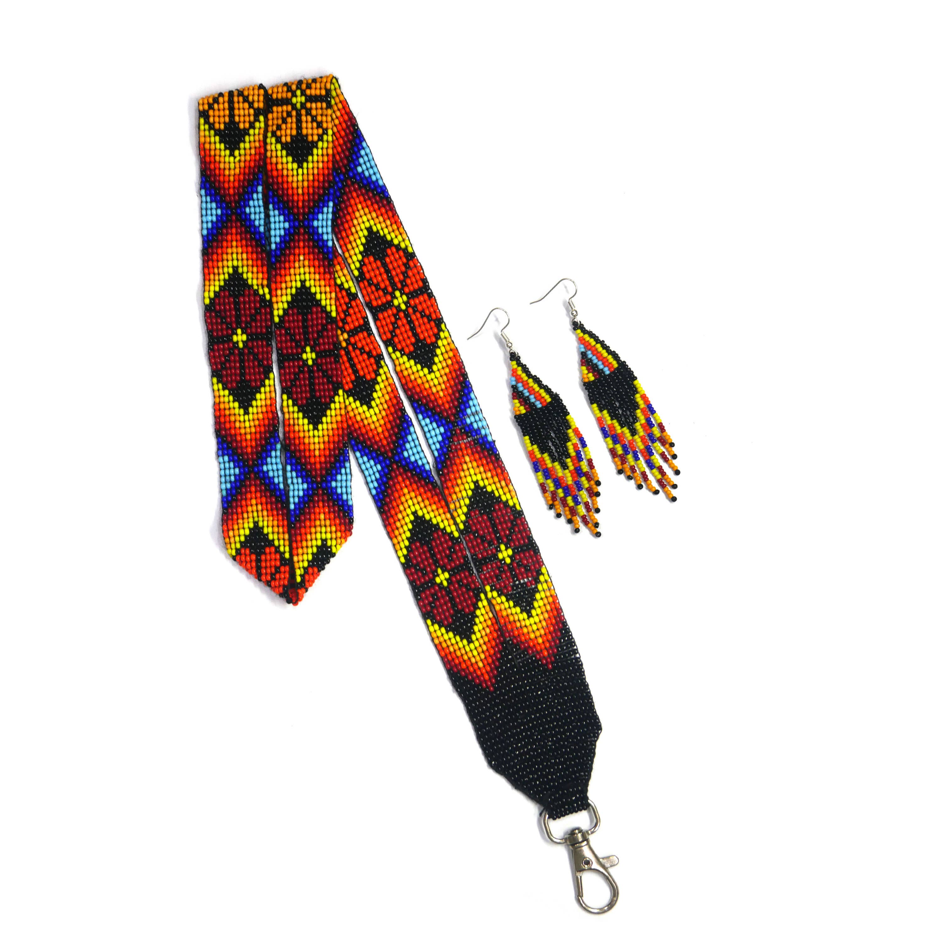 KANGURAH - Wholesale Lanyard - Women's - Beaded Lanyard with Matching Beaded Earrings, ID Card Holder32