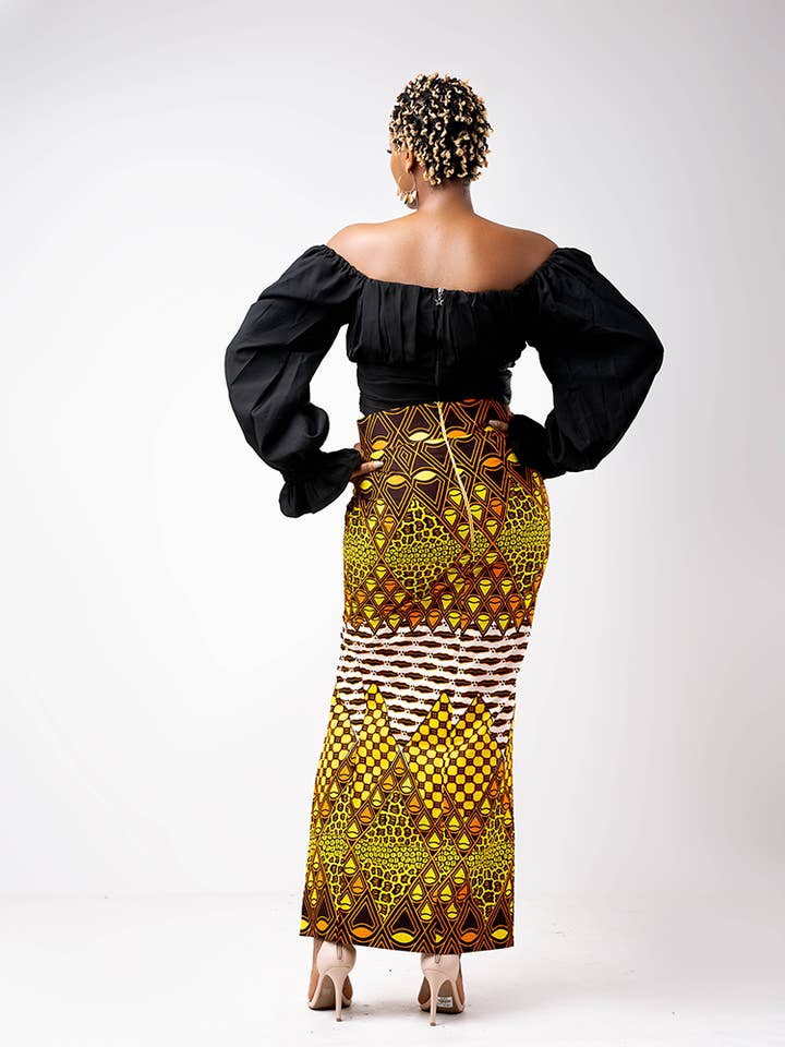 ETNICA - Wholesale Skirt - Women's - African Print Diba high Slit Pencil Skirt