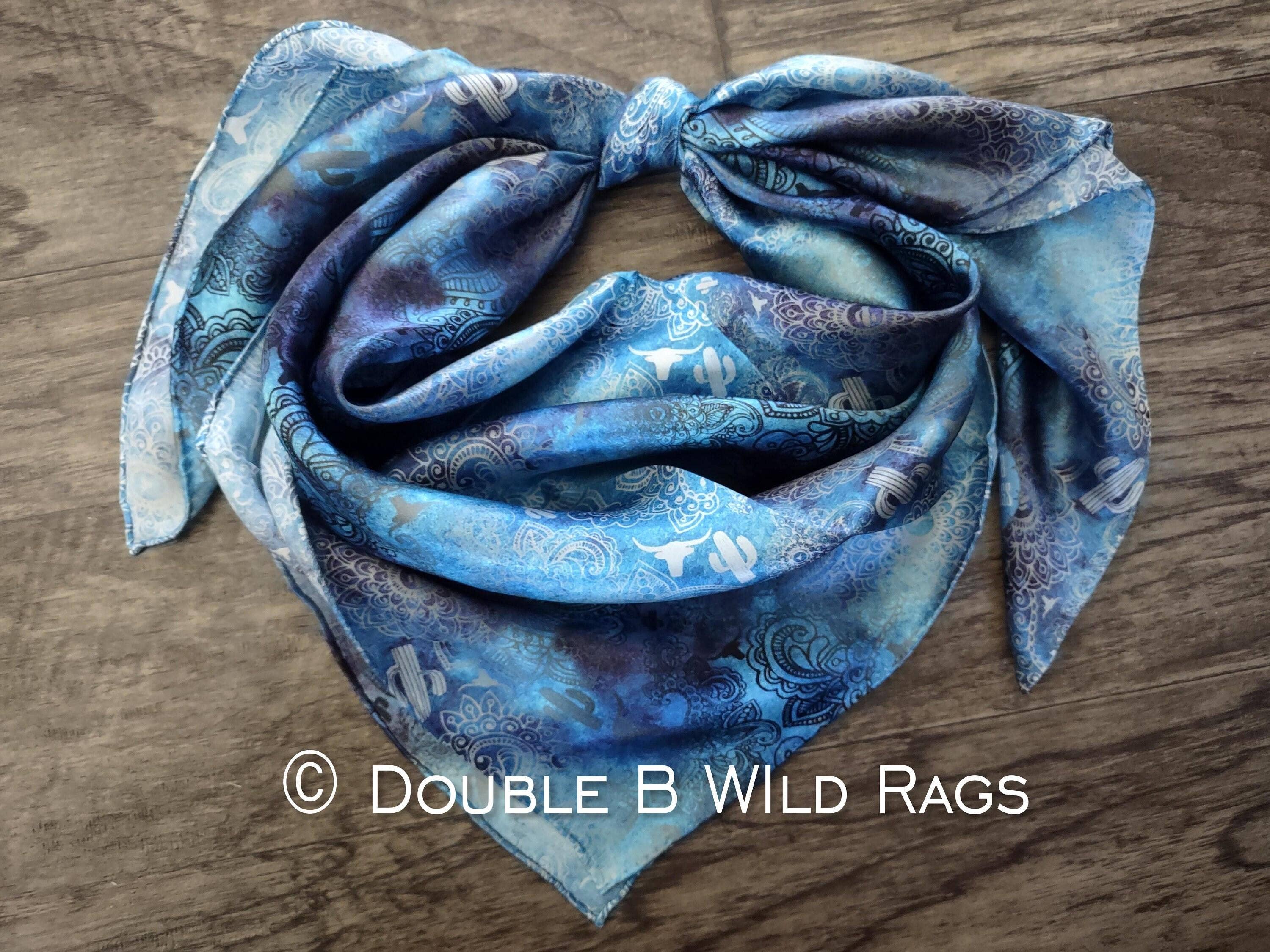 Double B Wild Rags - Wholesale Scarf - Women's - Wild Rag 100% SILK Western Paisley Sky Cowboy Western Neck Scarf Bandanna by Double B Wild Rags5