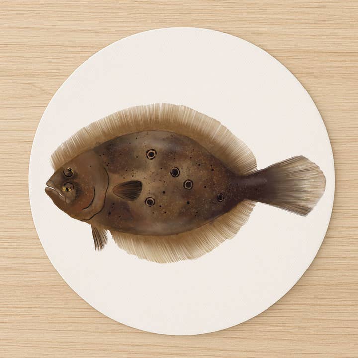 Alfombrilla de ratón de vinilo con diseño de pez lenguado para venta al por mayor de MerikaArt