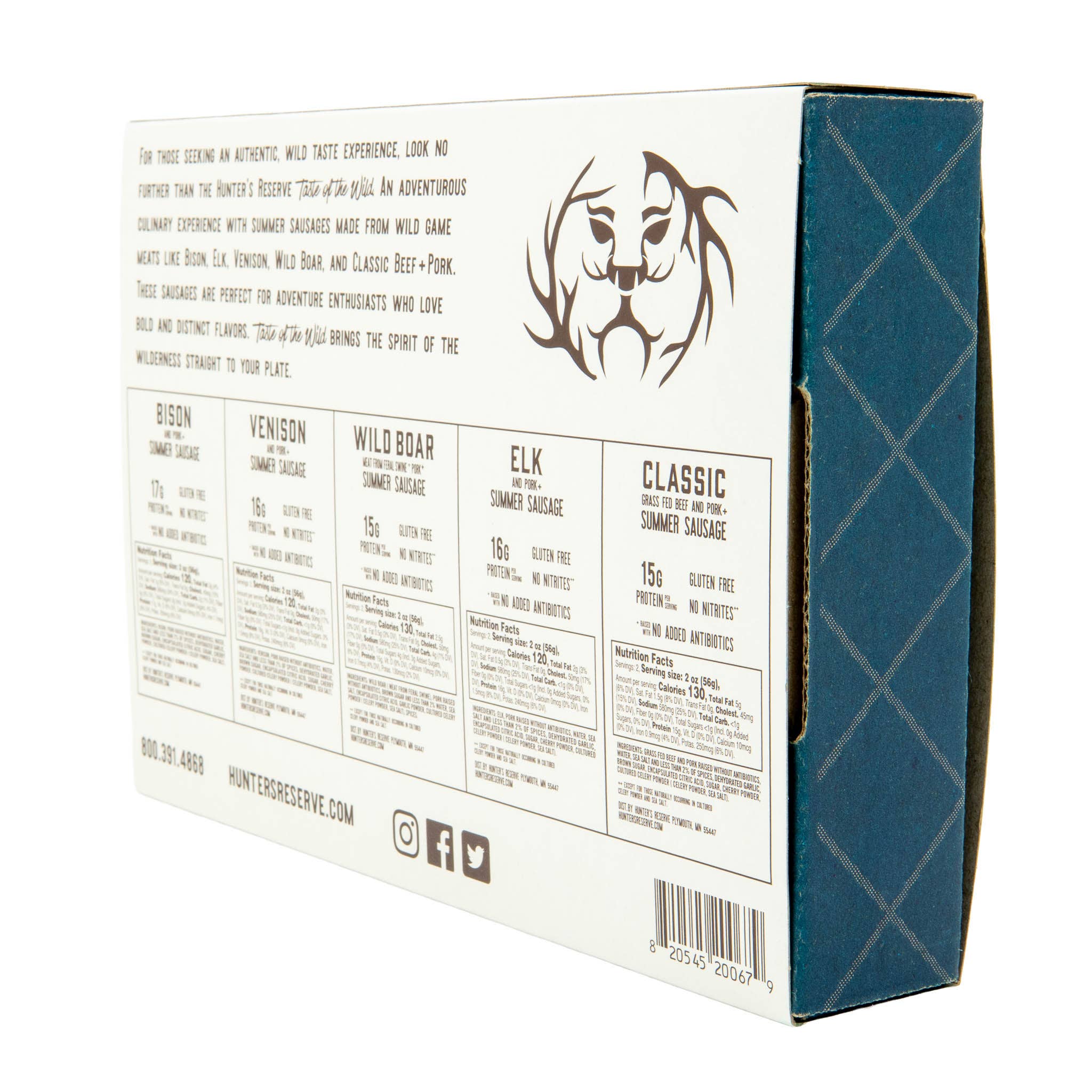 Hunter's Reserve - Wholesale Sausage - Taste of the Wild Holiday Gift Box- Five 4oz Summer Sausages5
