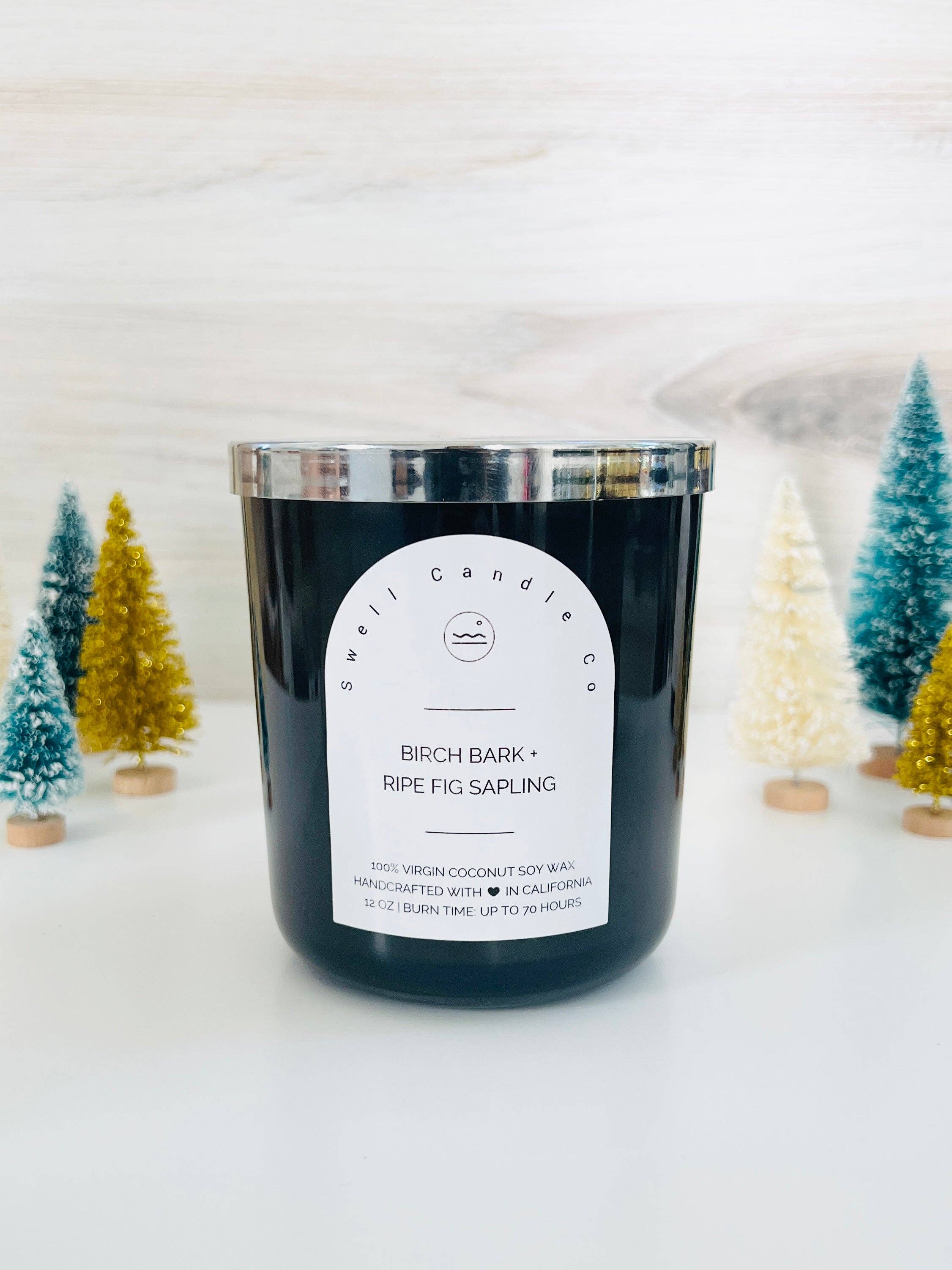 Swell Candle Co - Wholesale Jar/Filled Candle - Birch Bark + Ripe Fig Sapling Coconut Soy Candle with Wooden Wick0
