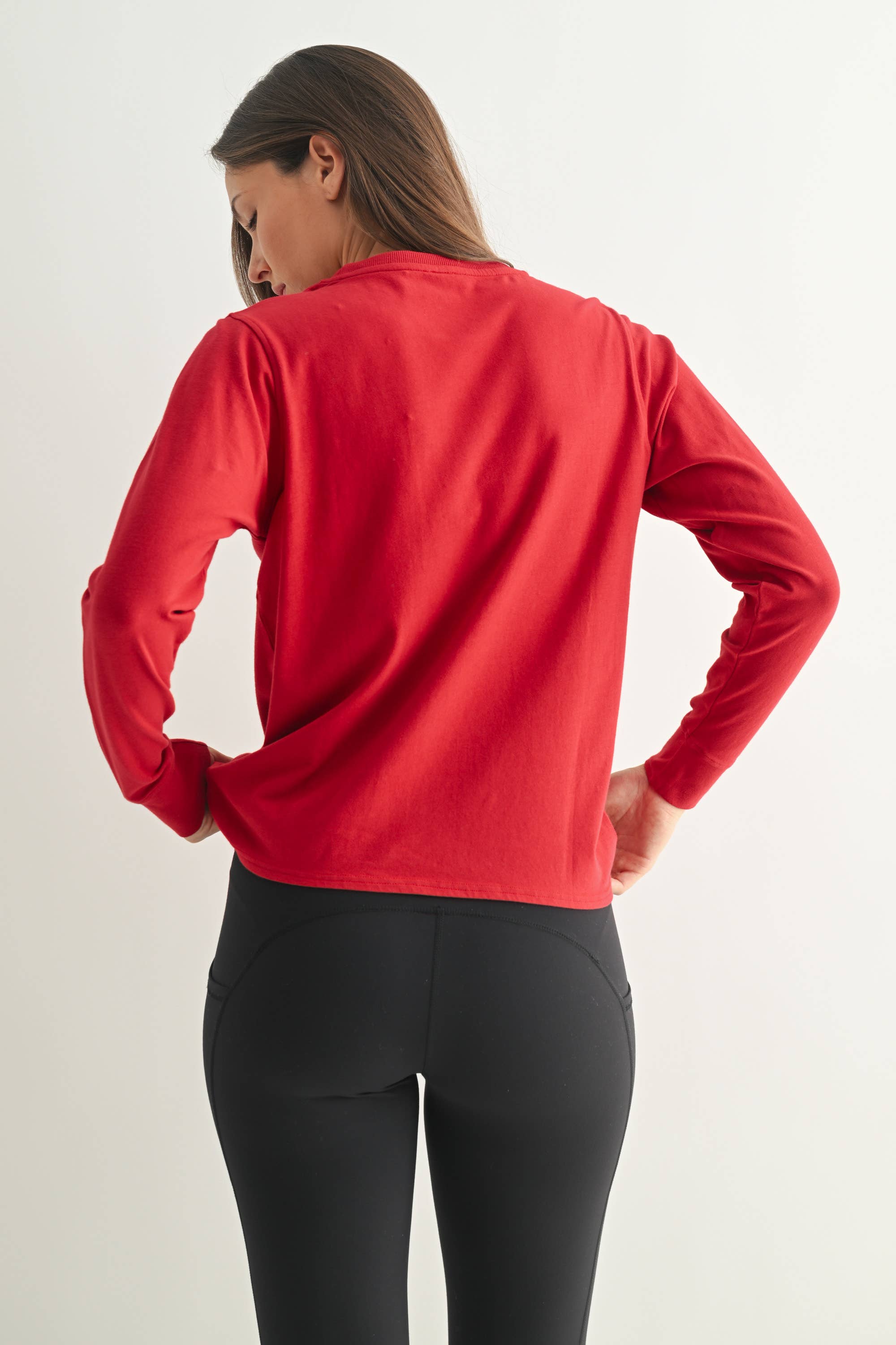 Mono B - Vendita all'ingrosso Maglietta - Donna - Maglia a Maniche Lunghe in Cotone Pima Stonewash a Taglio Ampio30