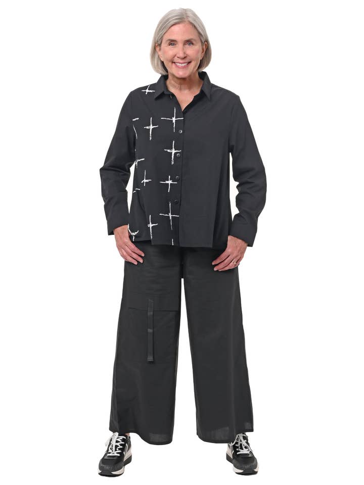 Tulip Clothing - Wholesale Button Down Shirt - Women's - SDC530 Farrah in Black Galaxy