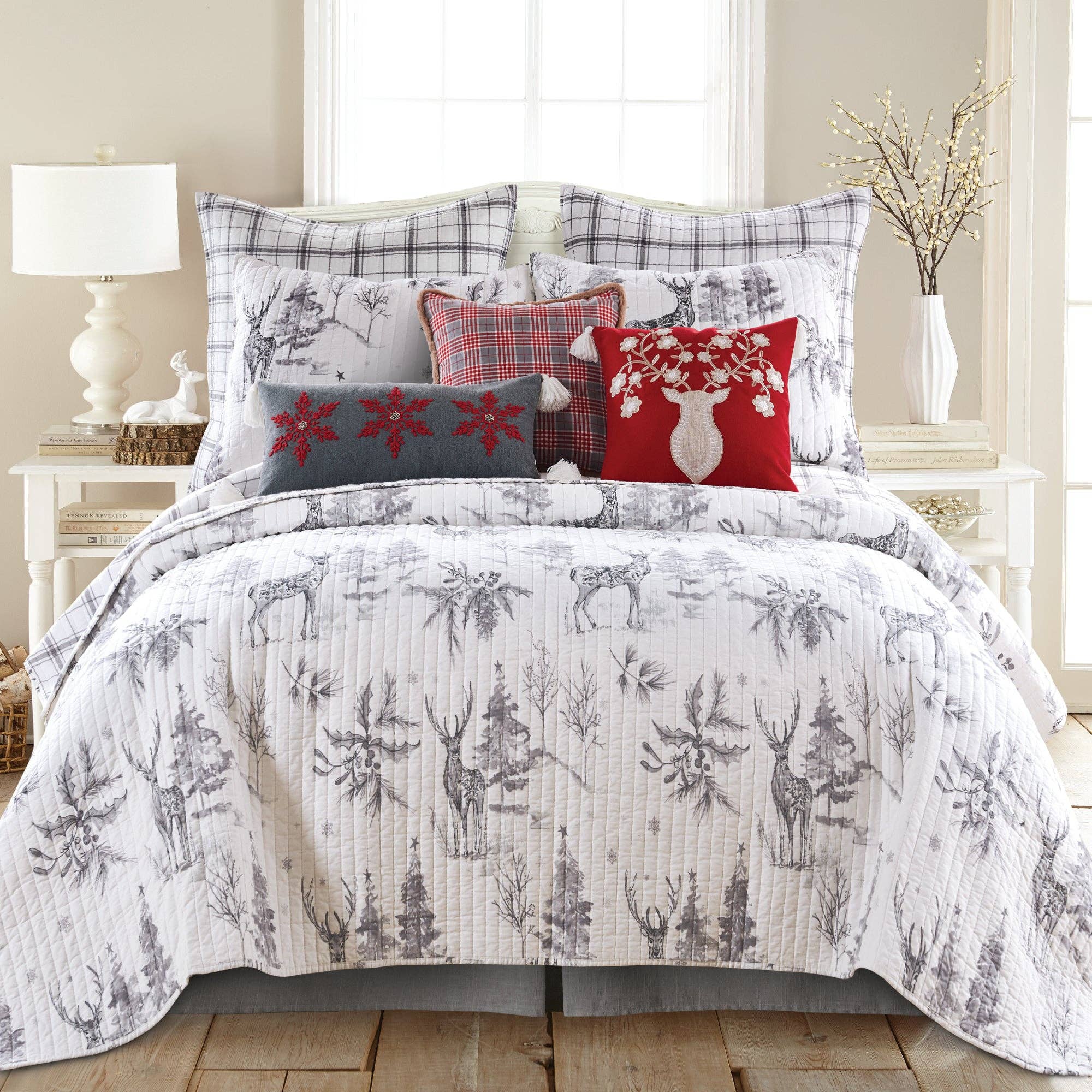 Levtex Home - Wholesale Bedding Pillowcase/Sham - Sleigh Bells Grey Euro Sham1