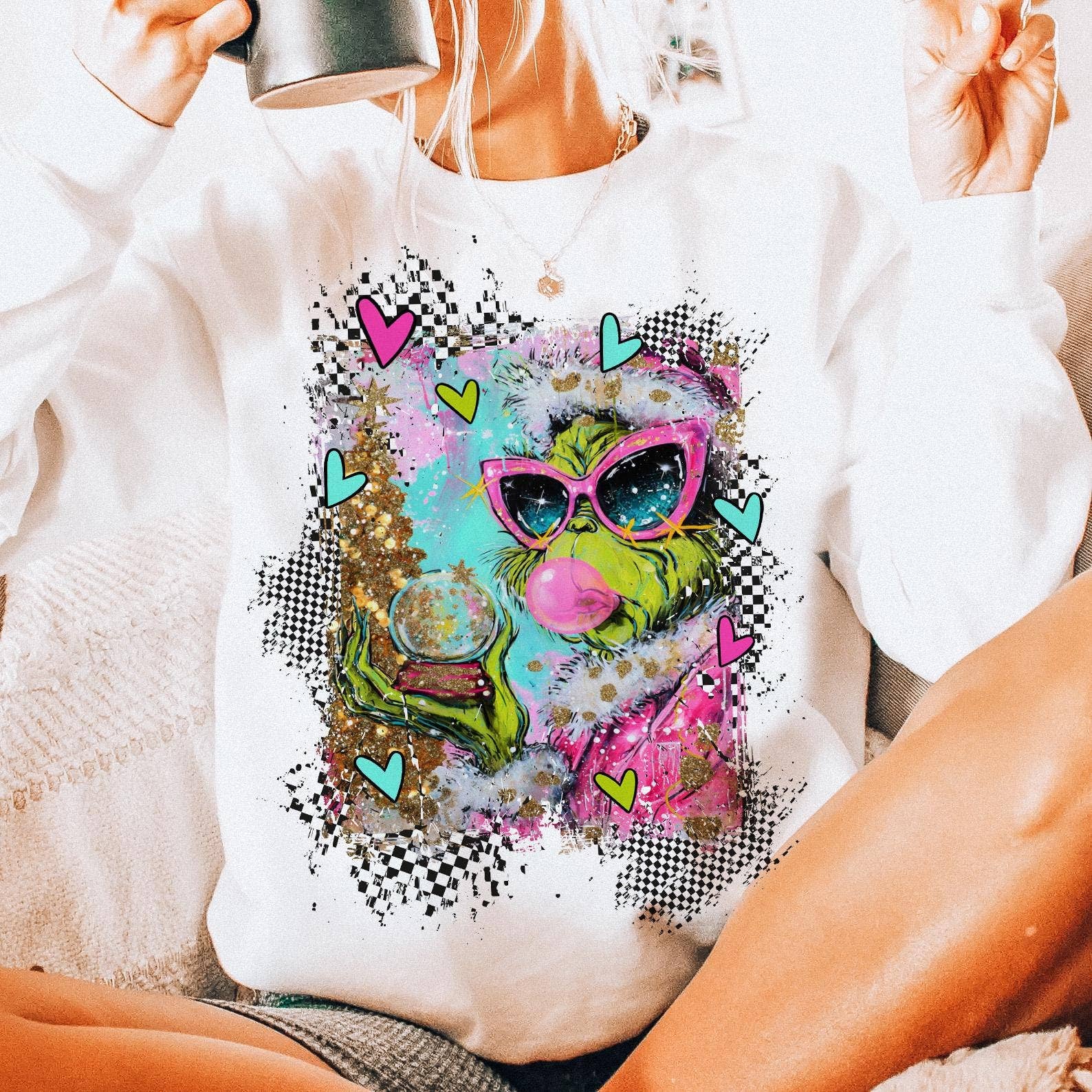 DLT Ecommerce - Wholesale T-Shirt (Graphic) - Women's - Pink Grichmas Christmas Shirt, Funny Christmas Sweatshirt6