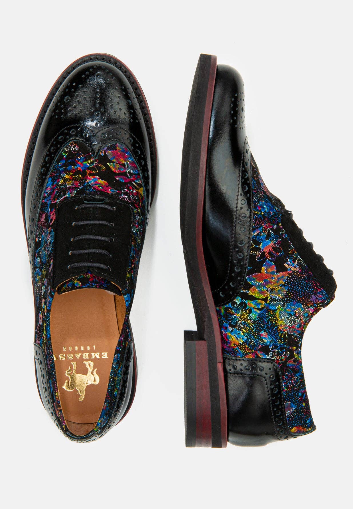 Embassy London – wholesale Brogue shoes – Women's – Vivienne - Black Flower14