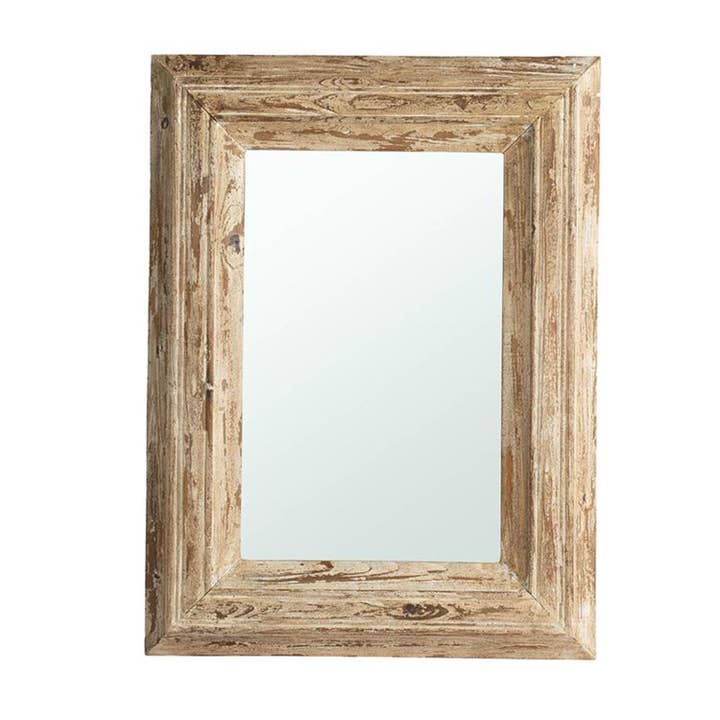 HomeRoots - Wholesale Wall Mirror - 39" Natural Distressed Wood Framed Accent Mirror1