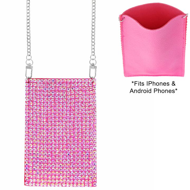 SP Sophia Collection - Wholesale Crossbody Bag - Women's - Rhinestone Cell Phone Bag with Chain Strap1