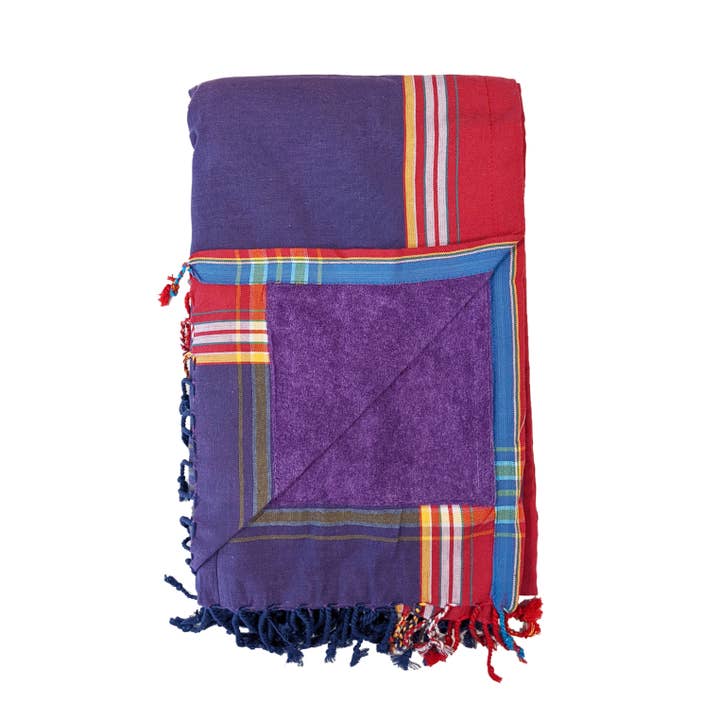 Royal Purple Kenyan Beach Towel with Pocket for wholesale by Swahili Coast