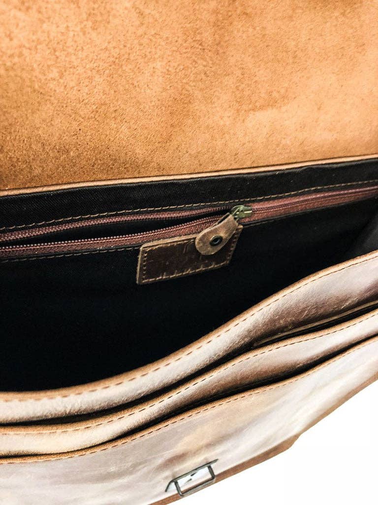 Hides - Venta al por mayor Maletín - Hombre - Bolso de cuero marrón silla minimalista tipo bandolera Montreal7