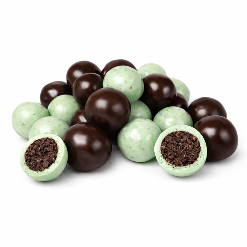 Candy In Bulk - Vente Friandises enrobées de chocolat - Bouchées de biscuits croquants à la menthe Sconza – Chocolat noir et blanc à la menthe – Sac économique en vrac0