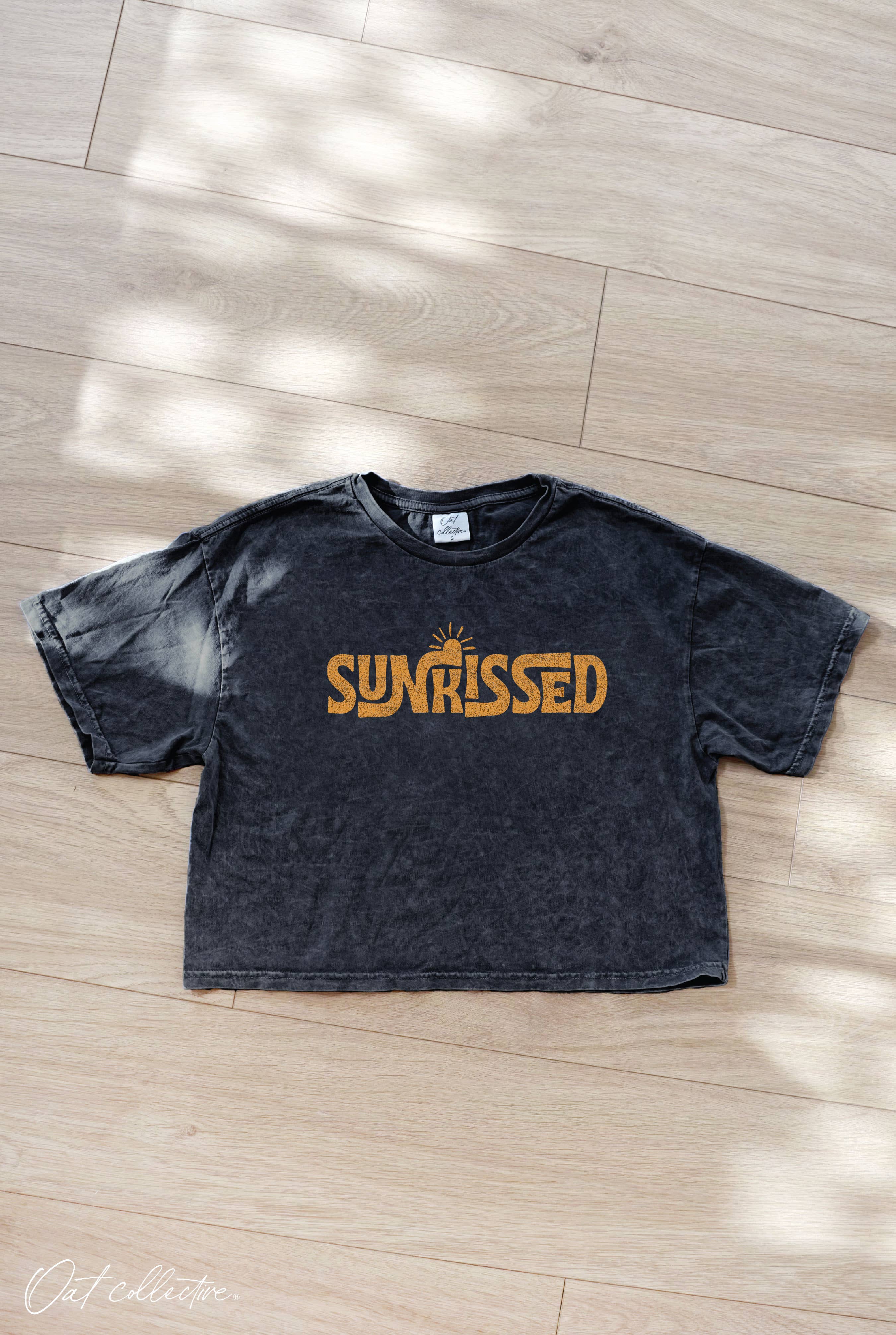 OAT COLLECTIVE - Wholesale Screen Printed T-Shirt - Women's - SUNKISSED Cropped Mineral Graphic Top3