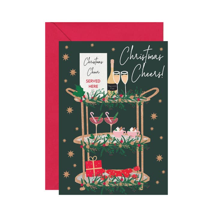 Christmas Cheers Christmas card for wholesale by Charlotte Farr Illustrations