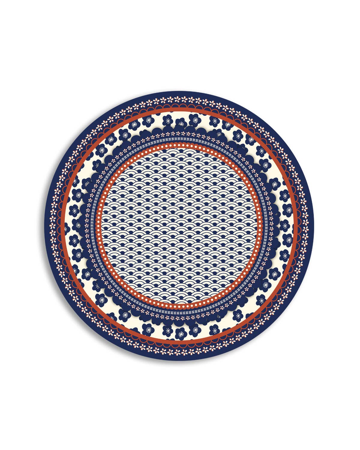 Emily Evans - Vente Sets de table - Ensemble de 6 sets de table ronds motif Japon4