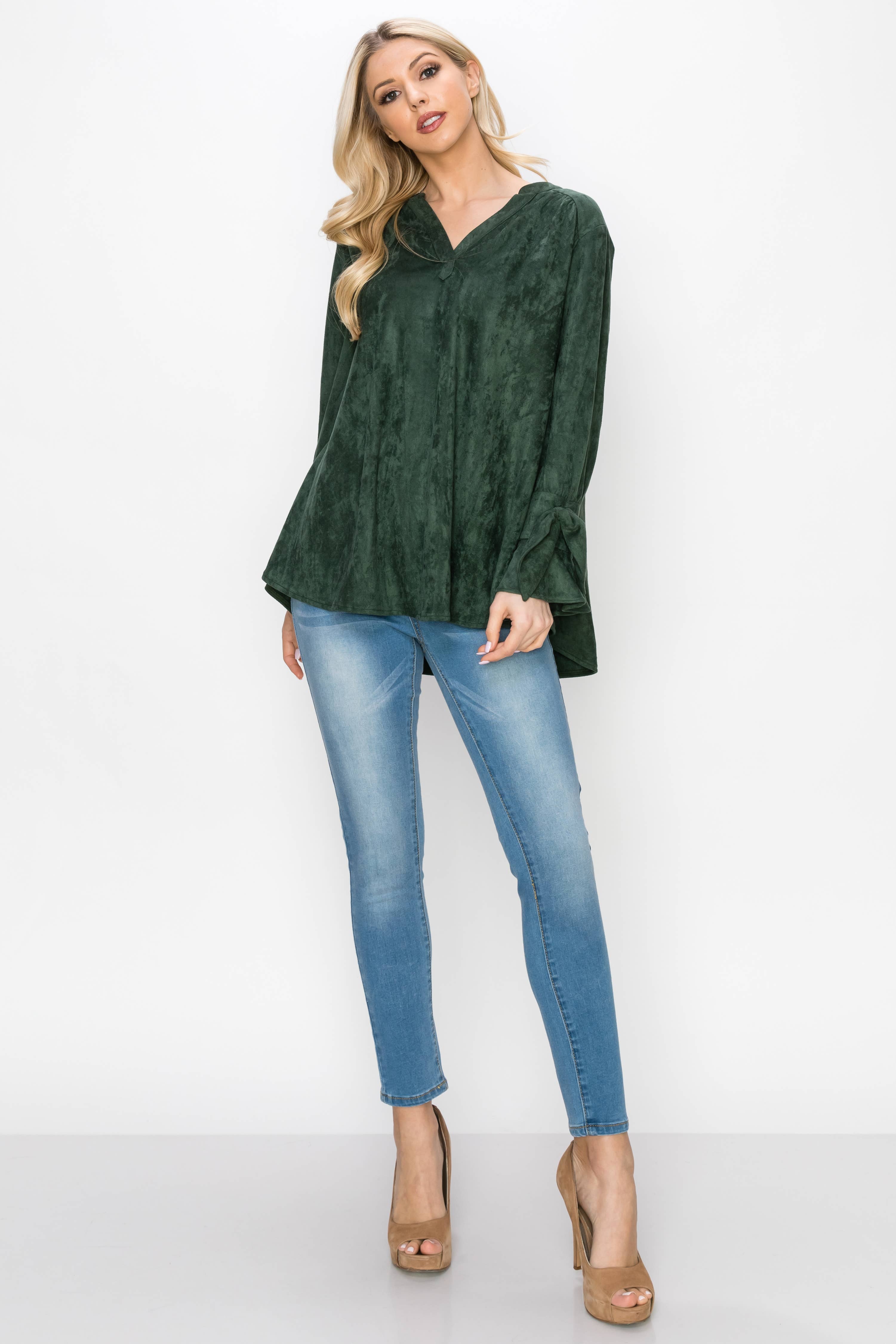 Joh Apparel - Wholesale Blouse - Women's - Abia Stretch Suede Top4