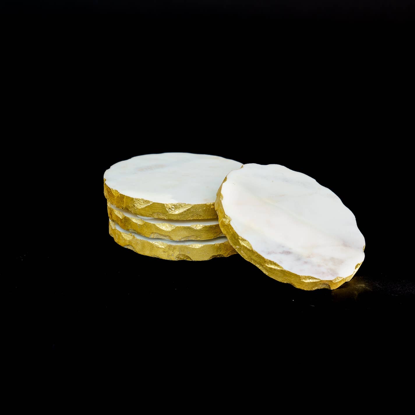 India Handicrafts Inc - Wholesale Coasters - White Marble Coaster Set Of 41