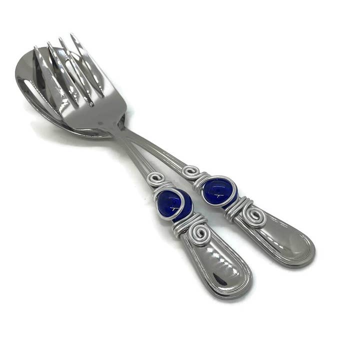 Swiddles Inc - Vente Ustensile de service - Ensemble de service avec fourchette et cuillère en fil métallique1