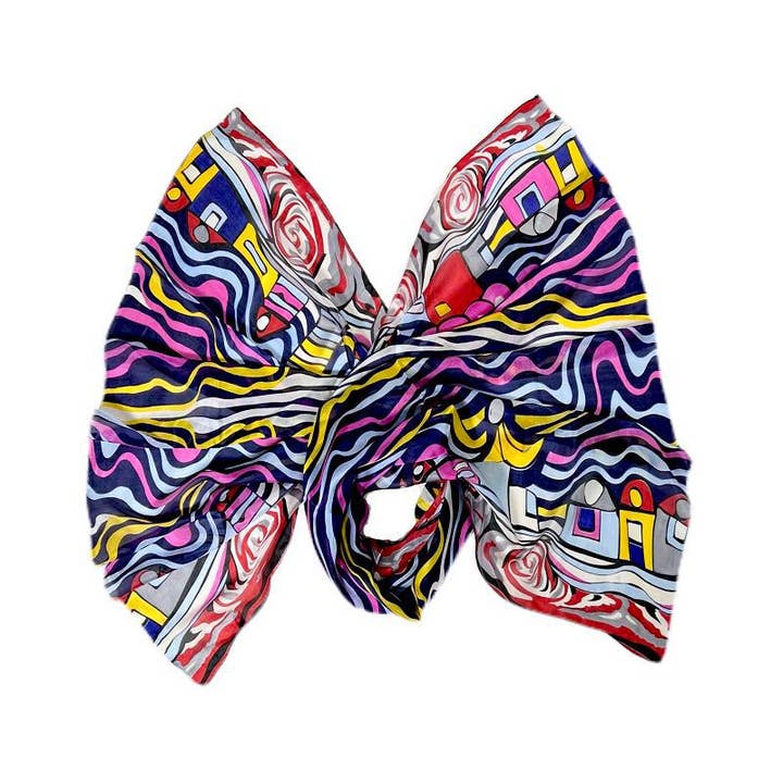 Chenson & Gorett - Wholesale Scarf - Women's - Women's Natural Silk Multicolor Scarf Pleasant to the Touch