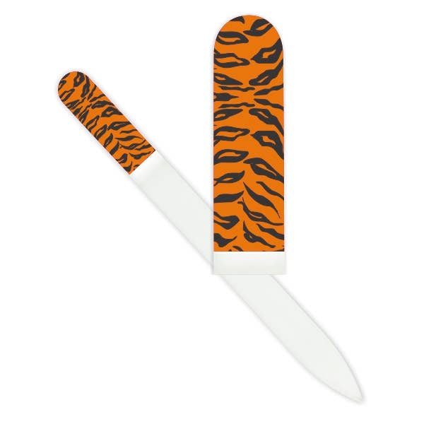 Tiger Print Glass Nail File for wholesale by Smart Charms
