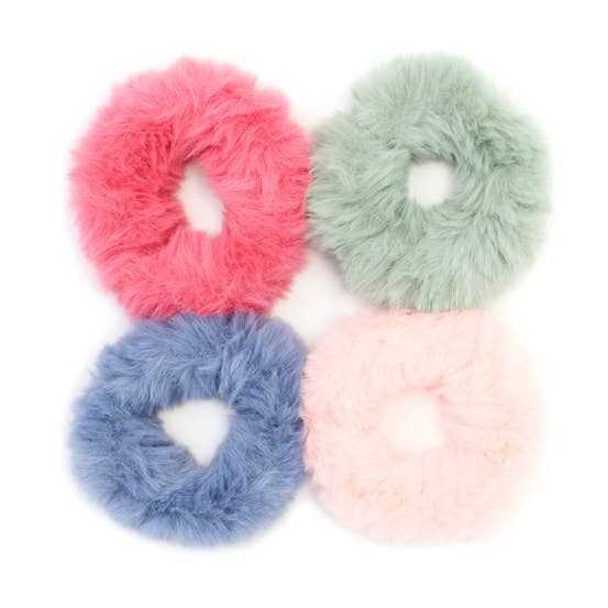 Small - Faux fur fabric scrunchie.Dia.8cm for wholesale by Inca UK