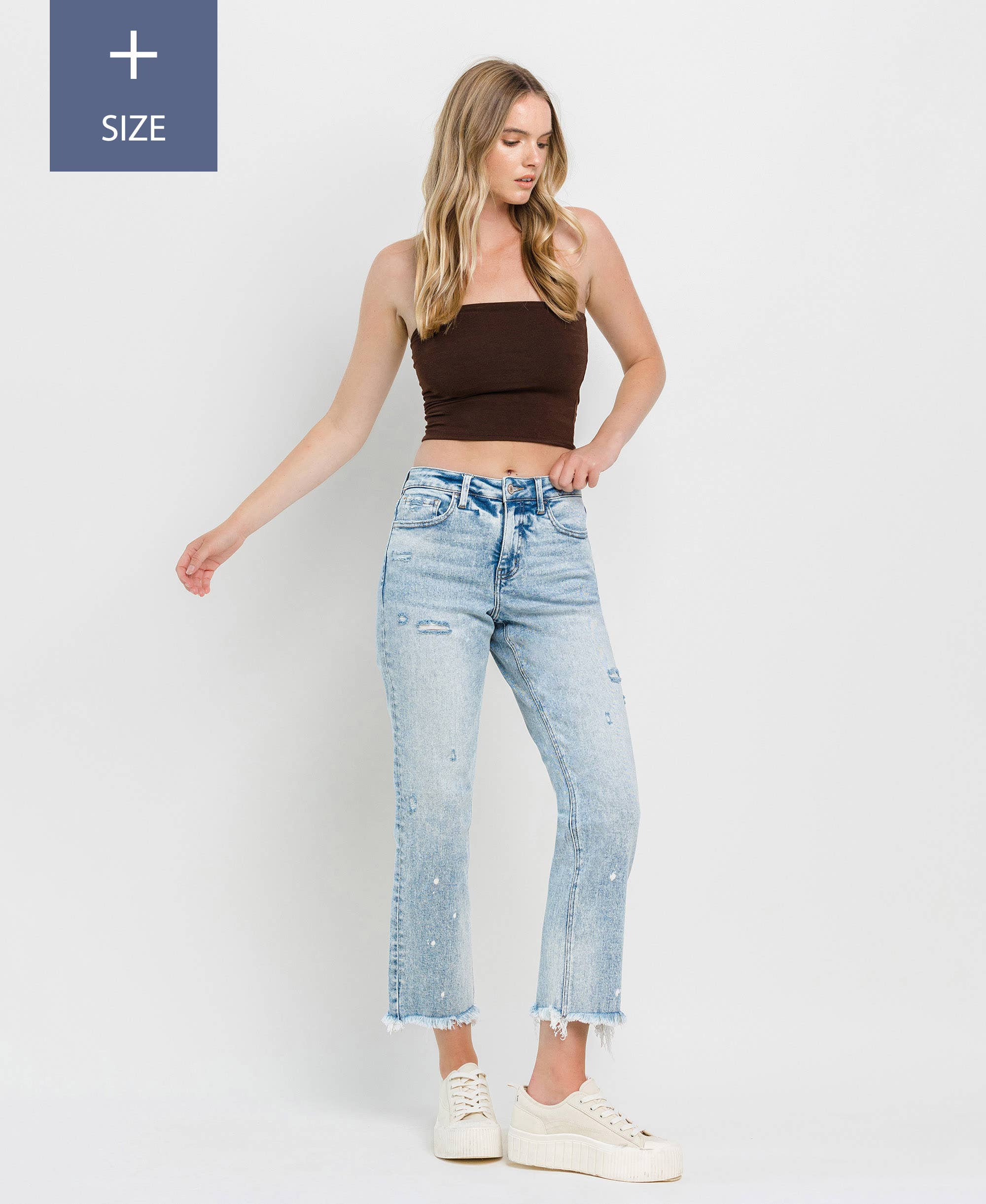 ENTDECKE MICH GERADE JEANS MIT HOHEM BUND ZUR BAUCHKONTROLLE IN ÜBERGRÖSSE LV1295-P für den Großhandel auf Faire5