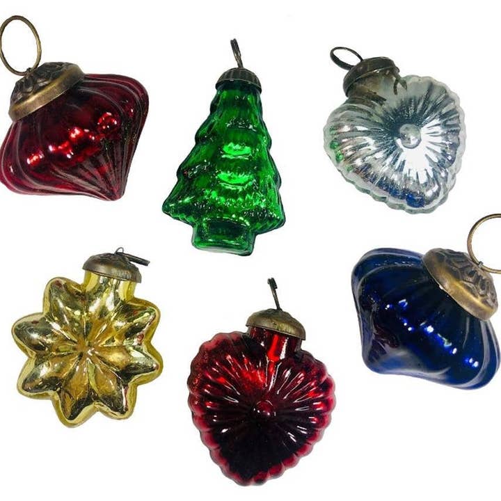 Holiday Shape Assortment in Traditional Colors 2" Size for wholesale by Silk Road Traders