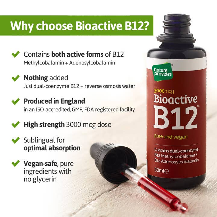 Nature Provides – wholesale Oral supplement/vitamin – Bioactive Liquid Vitamin B12 UK (3000mcg) - 50ml