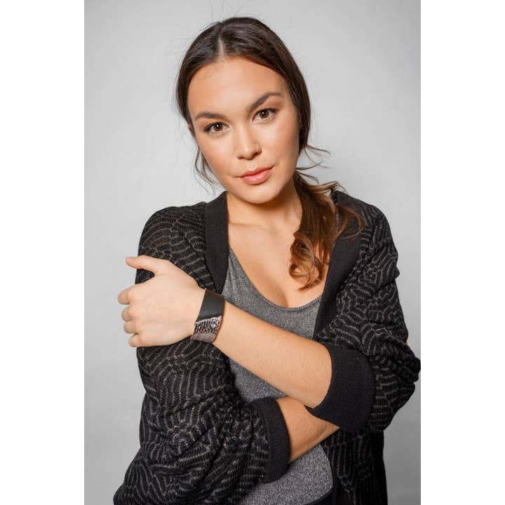 SAACHI - Wholesale Bangle Bracelet - Leather Metal Statement Bracelet5