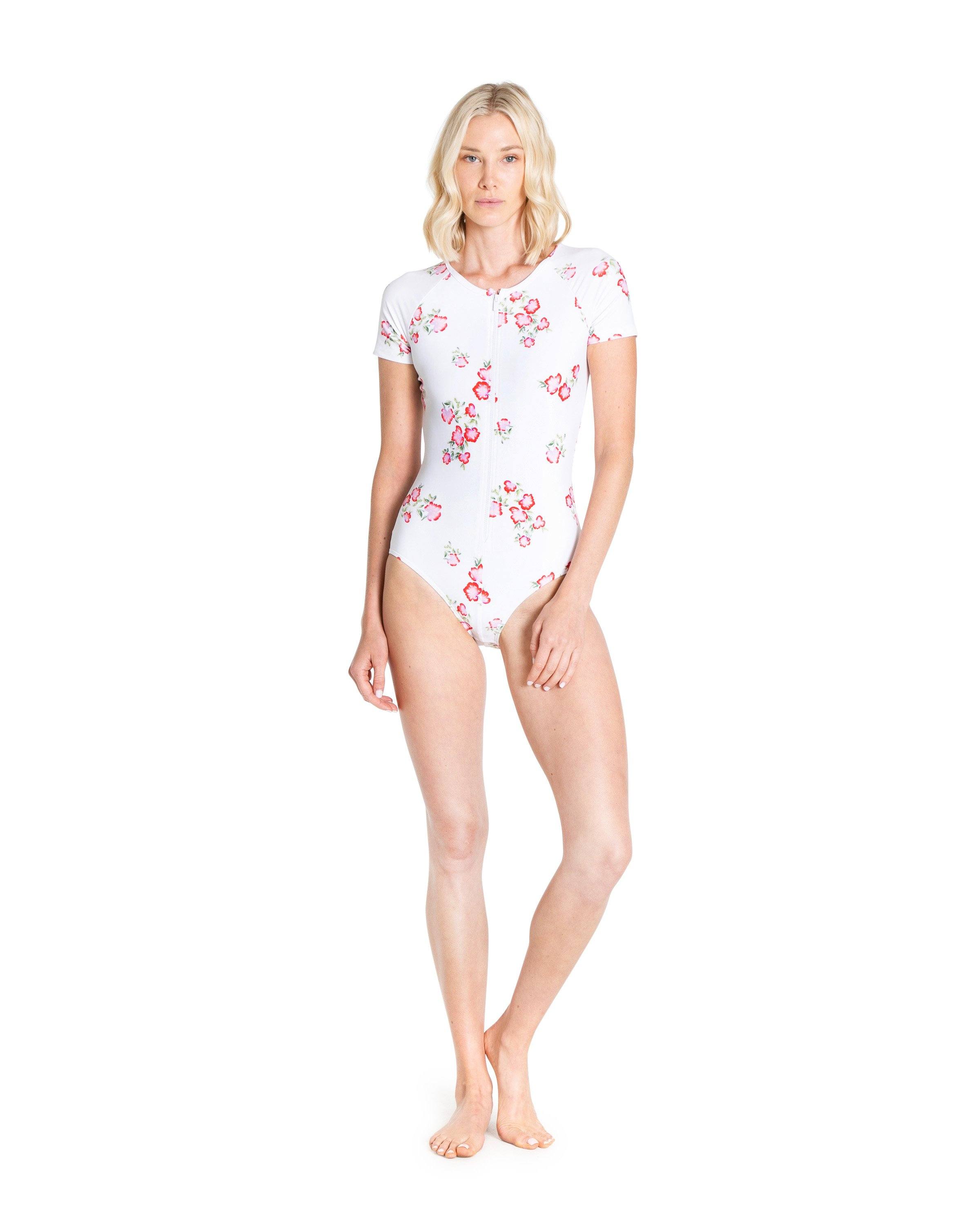 Witte bloemen Badpak met voor groothandel op Faire1