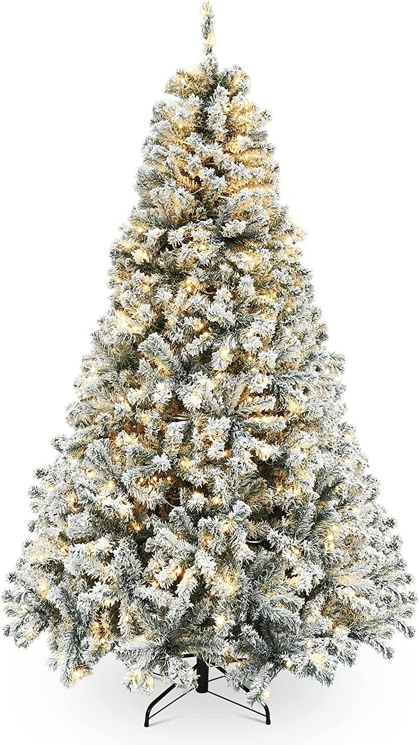 Perfect Holiday - Wholesale Artificial Christmas Tree - 6.5ft Pre-Lit Snow Flock Christmas Tree  OPEN BOX FINAL SALE0