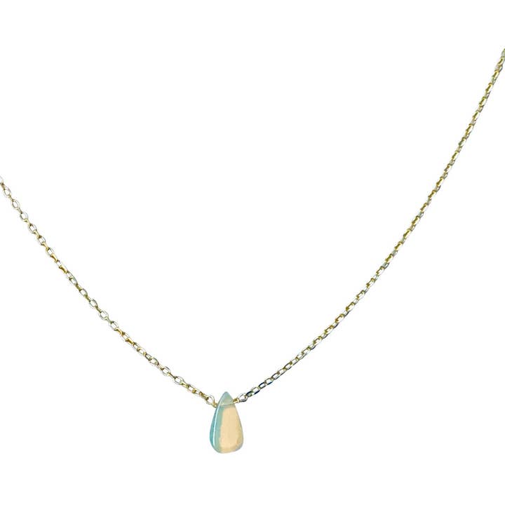 Gold Plated Sterling Silver Ethiopian Opal Drop Necklace for wholesale by Modern Opus