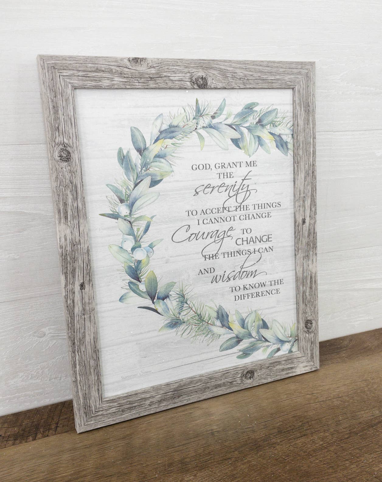 Summer Snow Art - Wholesale Sign - God Grant Me The Serenity Prayer Floral Art Sign Decor2