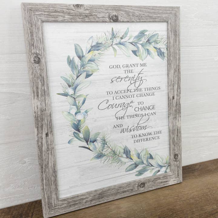 Summer Snow Art - Wholesale Sign - God Grant Me The Serenity Prayer Floral Art Sign Decor2