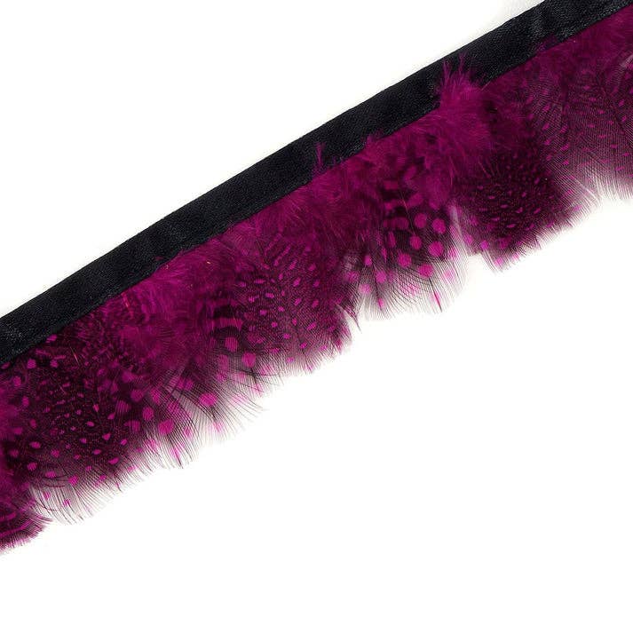 Zucker Feather Products – wholesale Feathers – Guinea Plumage Feather Fringe - Very Berry3