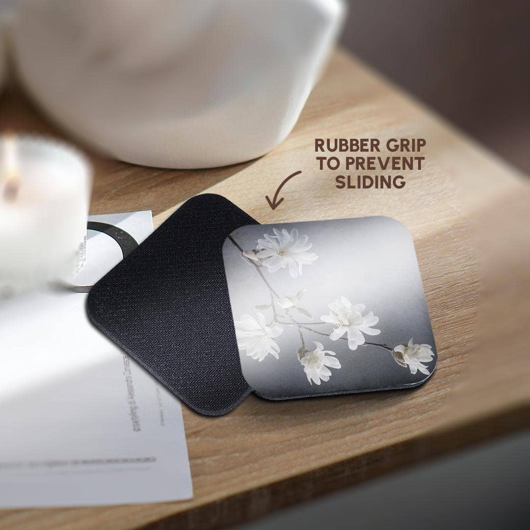 3dRose - Wholesale Coasters - 3dRose, USA, WA, Seabeck. White magnolia flowers and branches. , Coaster10