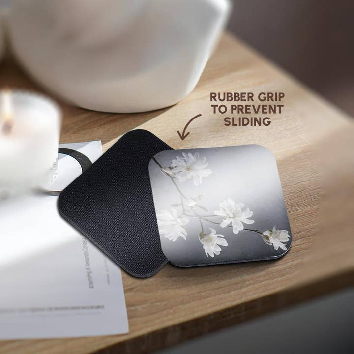 3dRose - Wholesale Coasters - 3dRose, USA, WA, Seabeck. White magnolia flowers and branches. , Coaster10