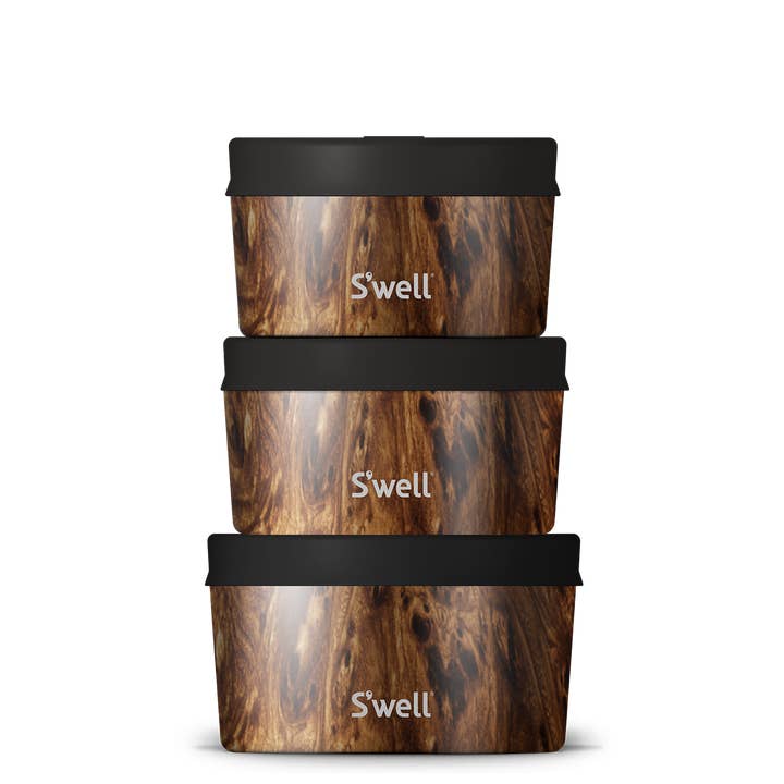 S'well - Wholesale Canister Set - Teakwood Food Canister Set