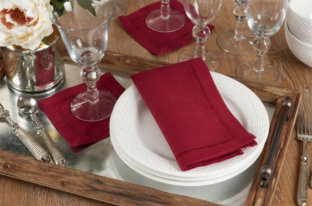 Fennco Styles - Wholesale Dinner & Cloth Napkin - Hemstitch Border 18-Inch Dinner Napkin5