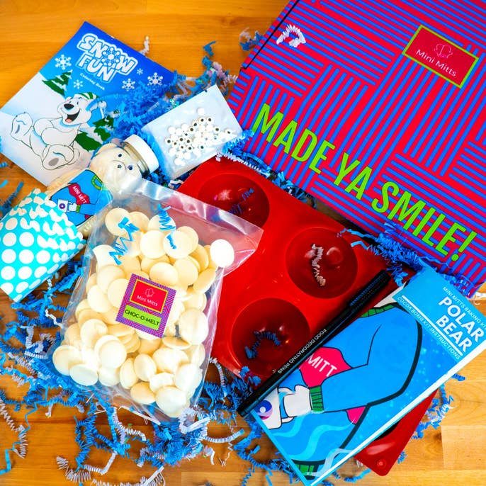 Isbjørn kakao bombe kit for engroshandel hos Mini Mitts Kids Baking Kits