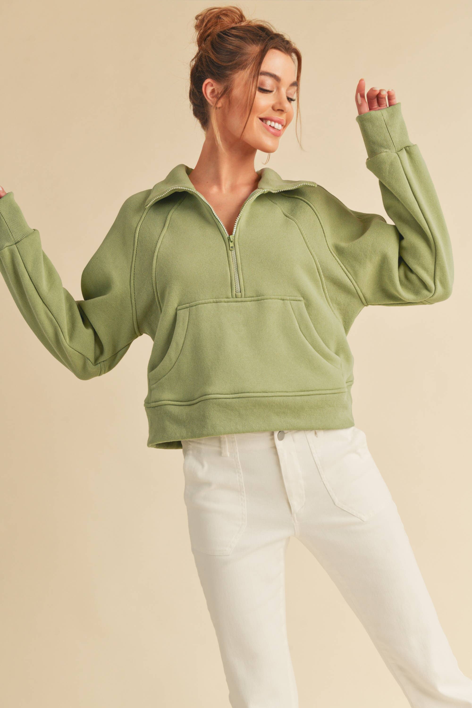 AEMI + CO - Vente Sweat à capuche – femme - Sweat à capuche demi-zippé Drea 946CK 629