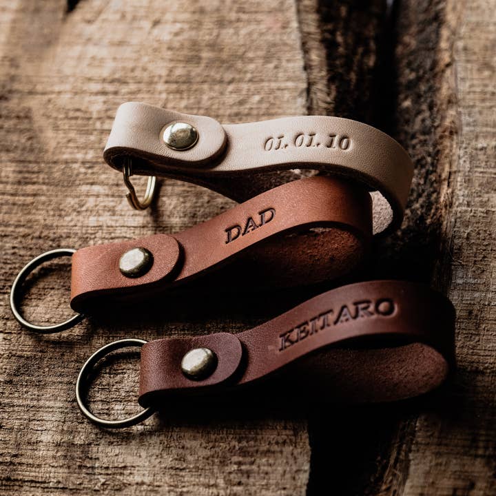 Moccaberry - Wholesale Keychain - Men's - Earth Tone Leather Keychain for Men