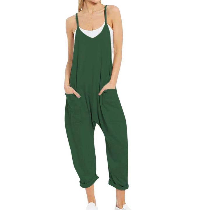 Rosa Clothing - Wholesale Jumpsuit - Women's - Solid Color Suspender Jumpsuit with Pockets9