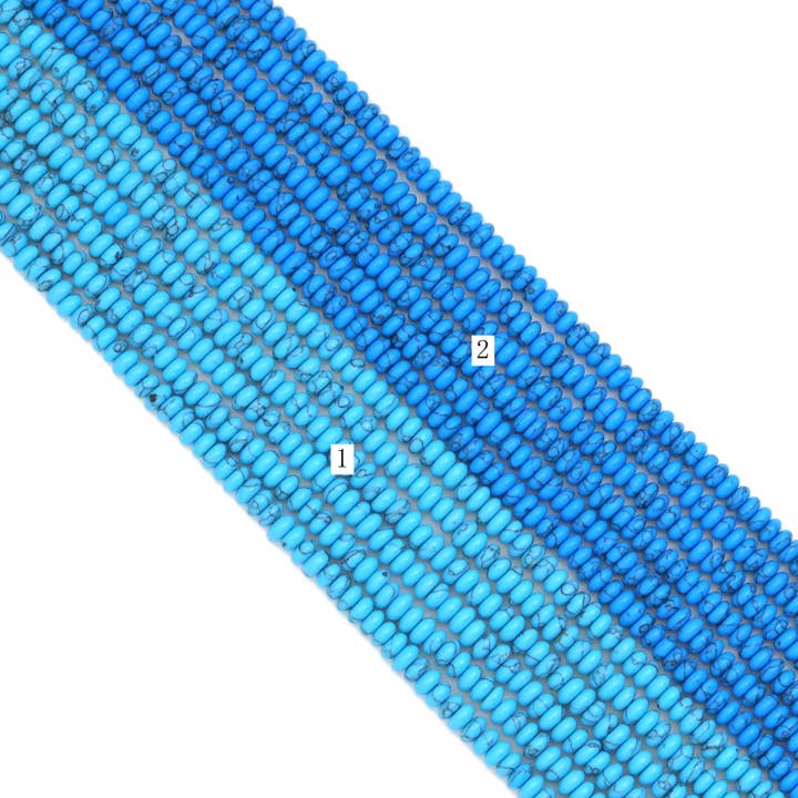 2x4mm Smooth Rondelle Turquoise Beads, Sku#U2045 for wholesale by BestBeads&Beyond