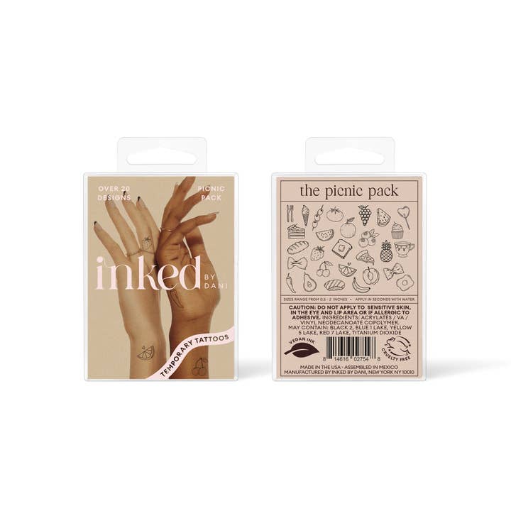 INKED by Dani - Wholesale Temporary Tattoo - Picnic Temporary Tattoo Pack