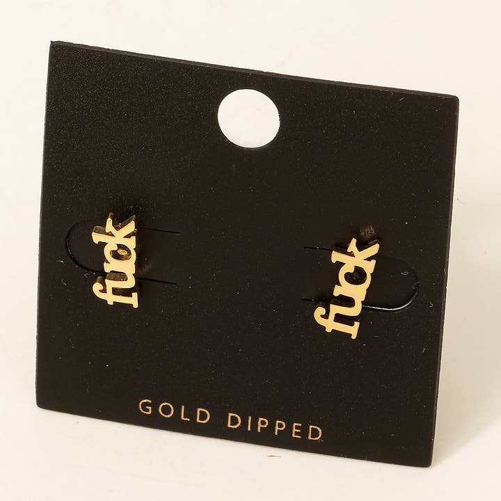 Fame Accessories - Wholesale Stud/Post Earrings - Mini Fuck Stud Earrings