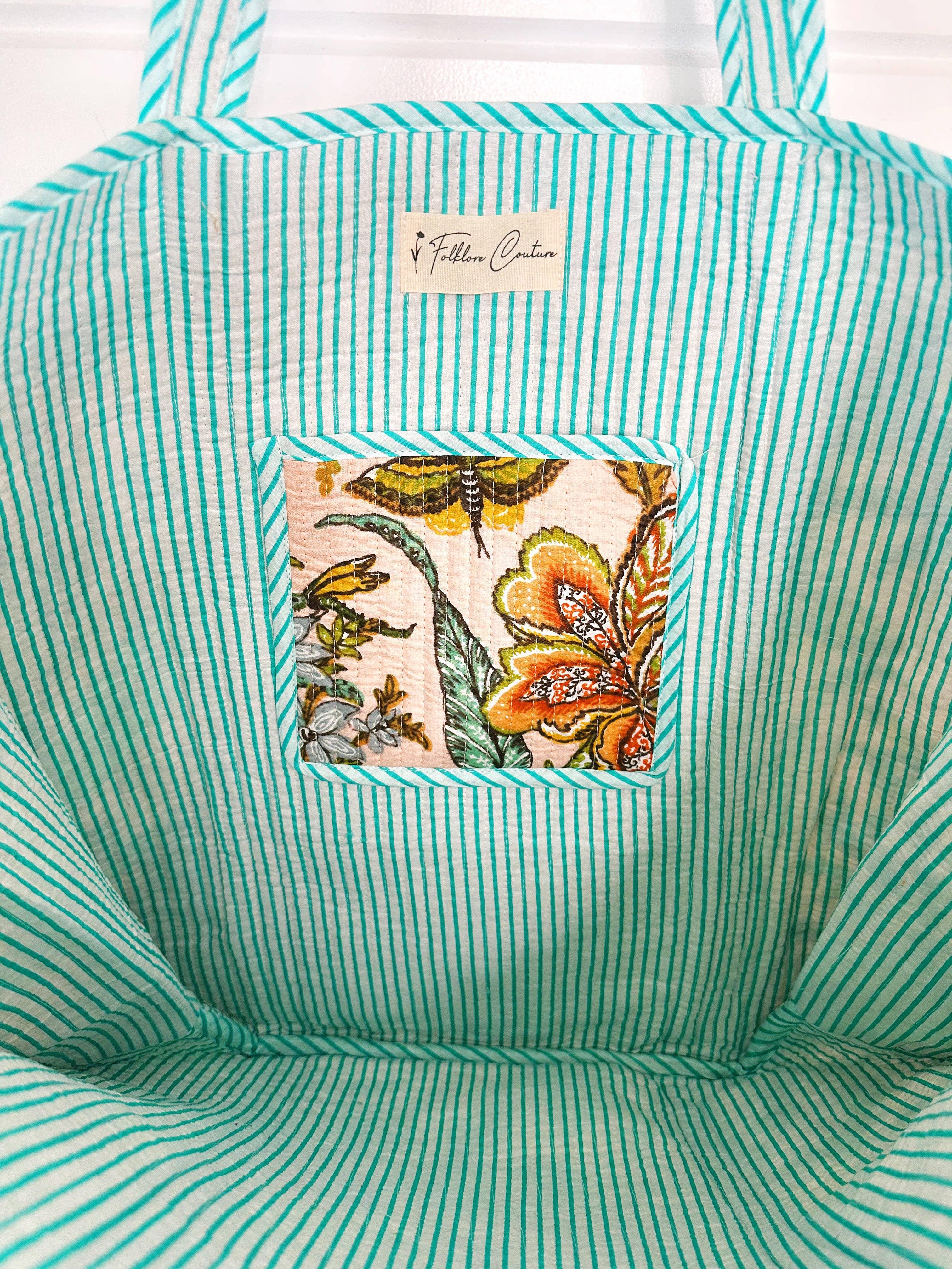 Folklore Couture - Wholesale Tote Bag - Women's - Quilted Tote Bag | Botanical Tote Bag | Large Shopping Tote 3